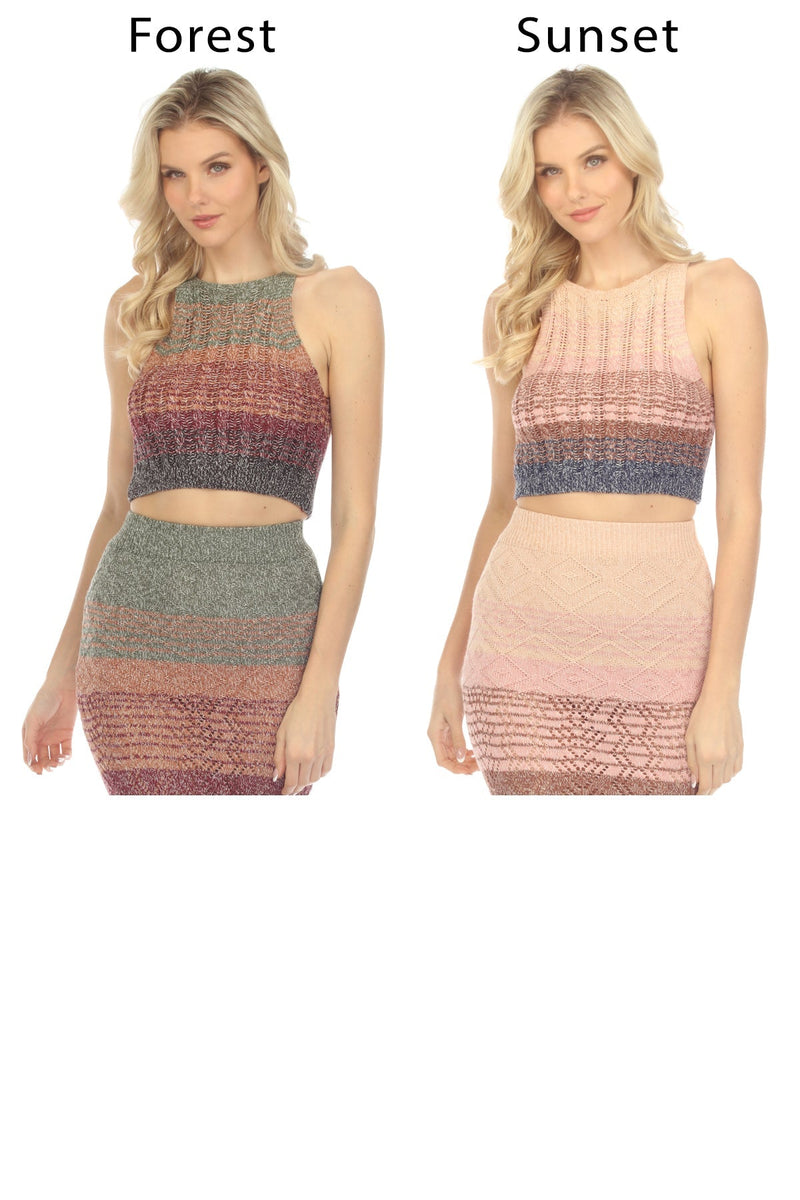 Gradient Knit Racerback Crop Top