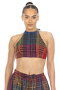 Load image into Gallery viewer, Woven Tribal Patch Print Halter Top

