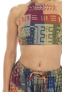 Load image into Gallery viewer, Woven Tribal Patch Print Halter Top
