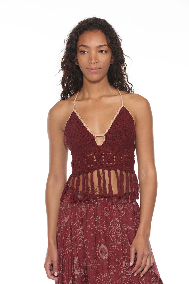 Mandala Fringe Crochet Top