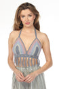 Load image into Gallery viewer, Santa Cruz Fringe Beaded Crochet Top
