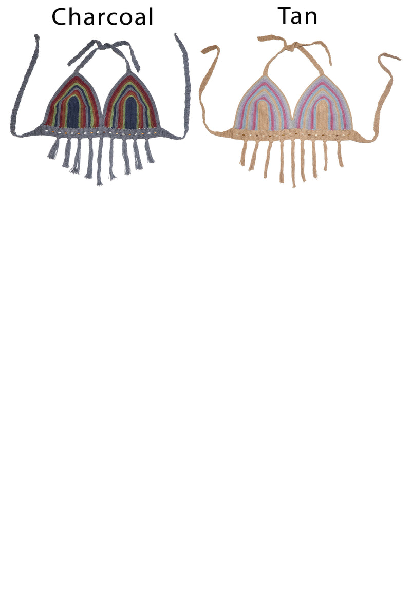 Santa Cruz Fringe Beaded Crochet Top