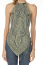 Load image into Gallery viewer, Fringe Paisley Halter Top

