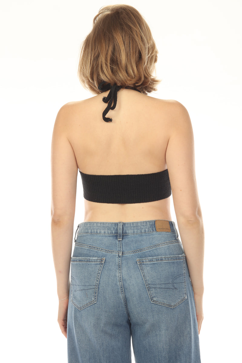 Corset Laced Knit Halter Top