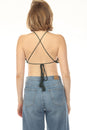 Load image into Gallery viewer, Crochet Flower Stripe Halter Top
