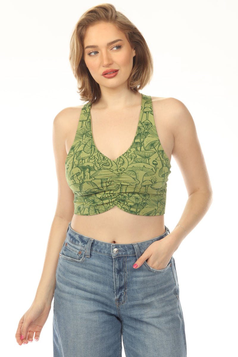 Wild Mushroom Ruched Bra Top