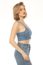 Load image into Gallery viewer, Zodiac Ruched Yoga Top
