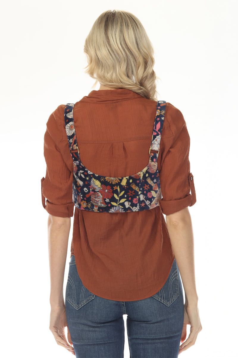 Floral Velvet Corset Vest