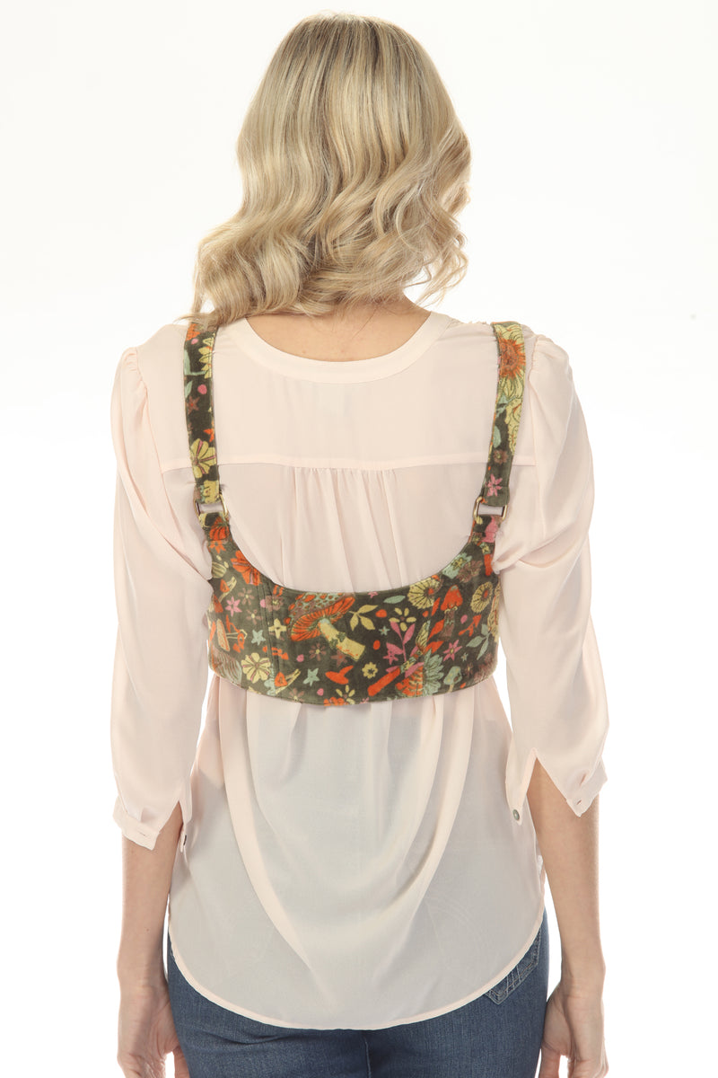 Floral Velvet Corset Vest