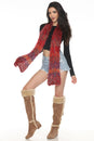 Load image into Gallery viewer, Fuzzy Striped Y2K Scarf
