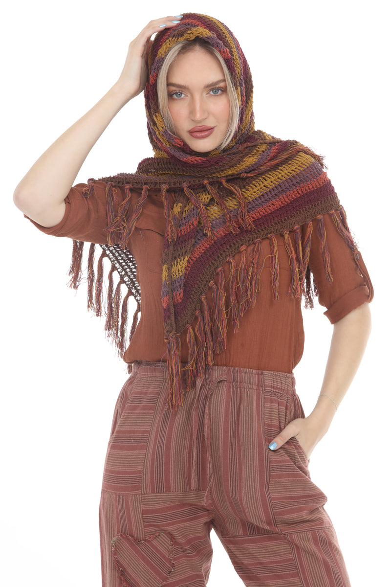 Cali Cotton Crochet Shawl Scarf