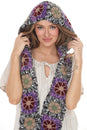 Load image into Gallery viewer, Granny Sq Crochet Hooded Scarf
