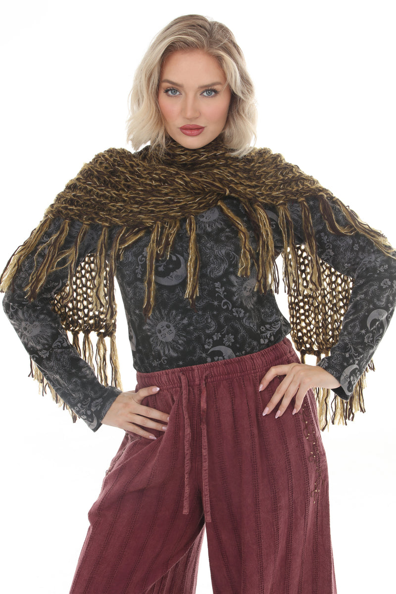 Stevie Fringe Chunky Knit Scarf