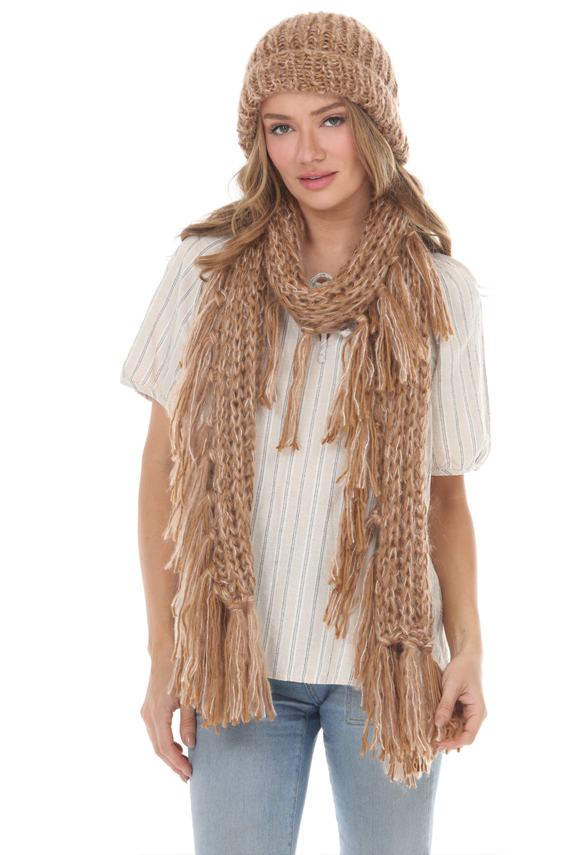 Stevie Fringe Chunky Knit Scarf
