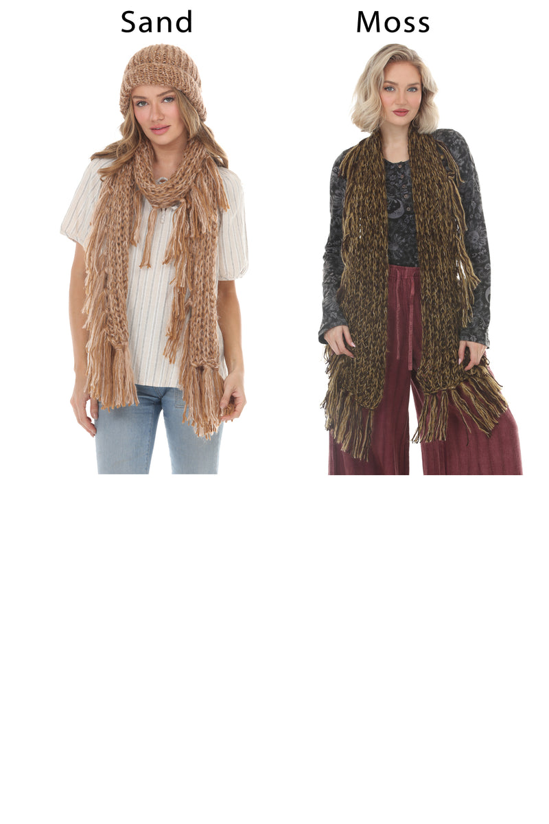Stevie Fringe Chunky Knit Scarf
