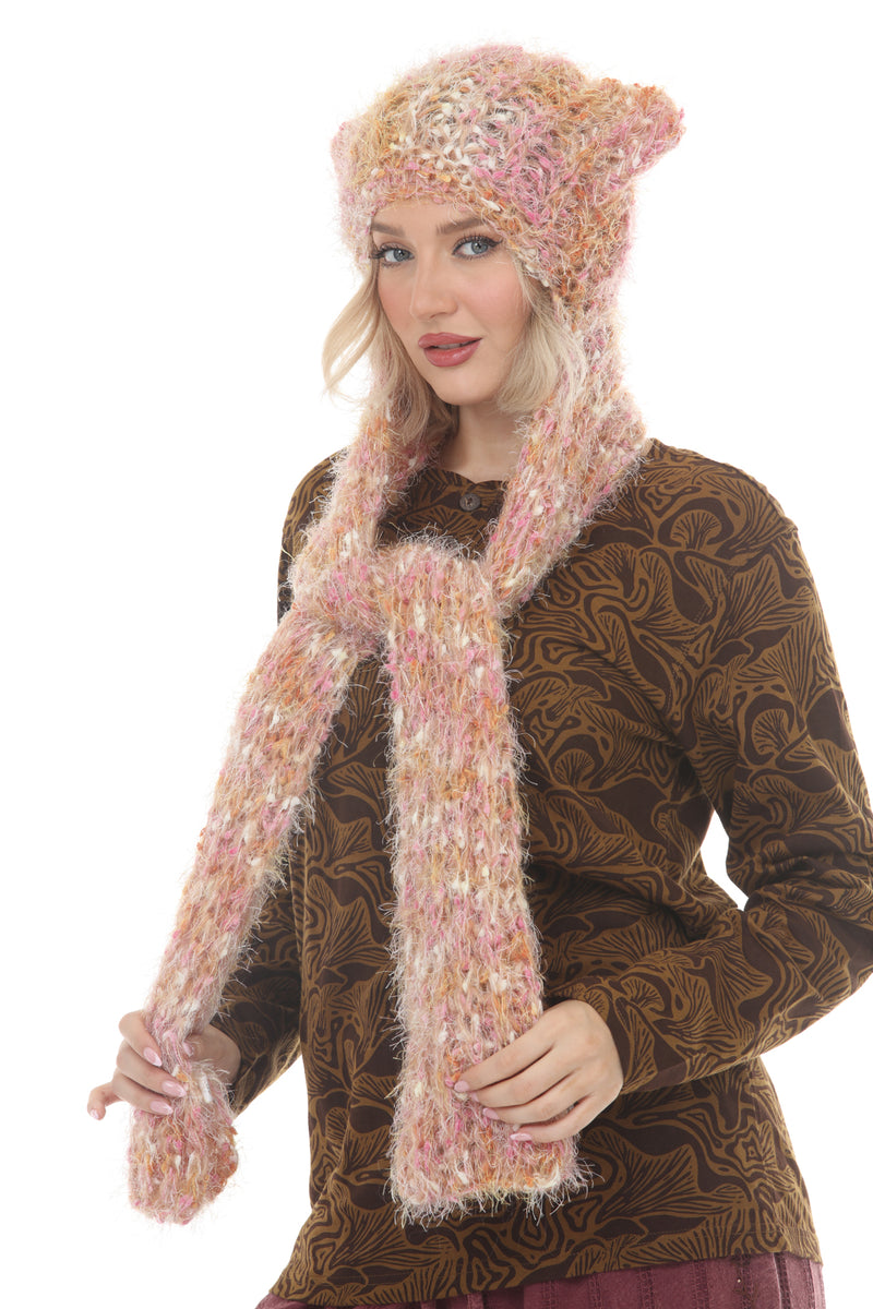 Soft Kitty Hooded Scarf