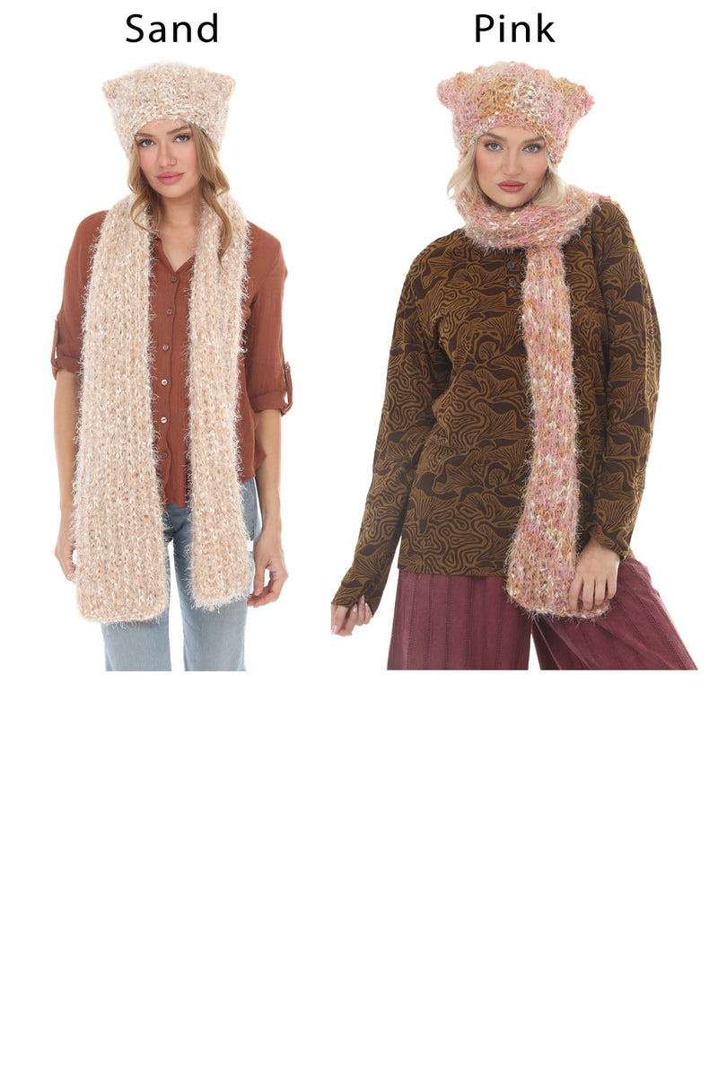 Soft Kitty Hooded Scarf