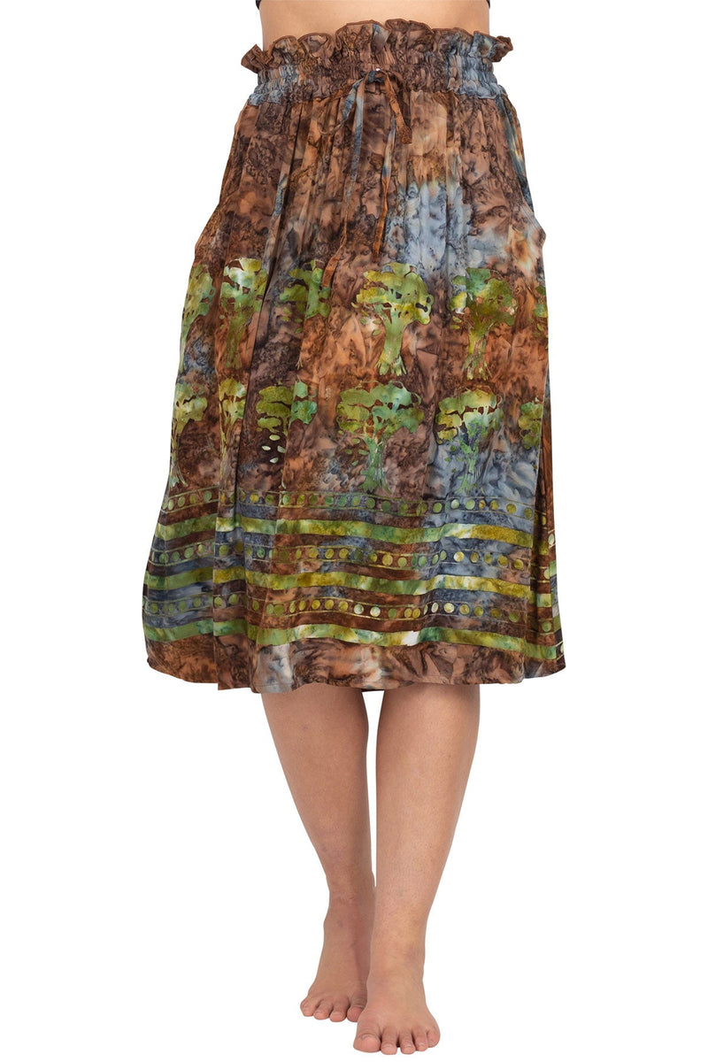 Batik Tree Of Life Midi Skirt