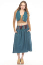 Load image into Gallery viewer, Homespun Striped Yoke Midi Skirt
