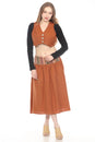 Load image into Gallery viewer, Homespun Striped Yoke Midi Skirt
