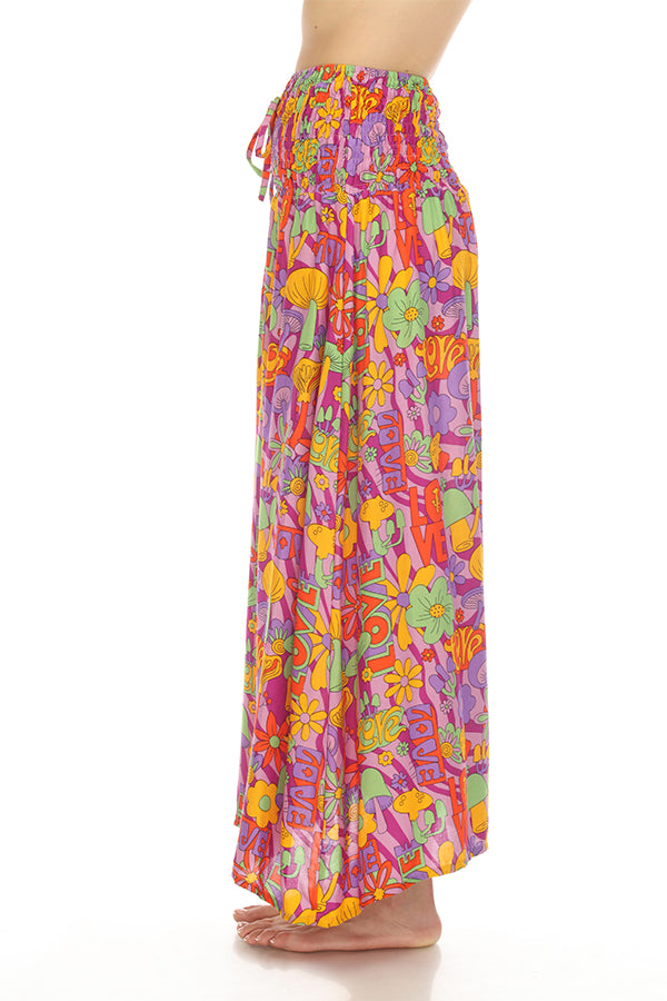 Mushroom Love Print Maxi Skirt-Dress