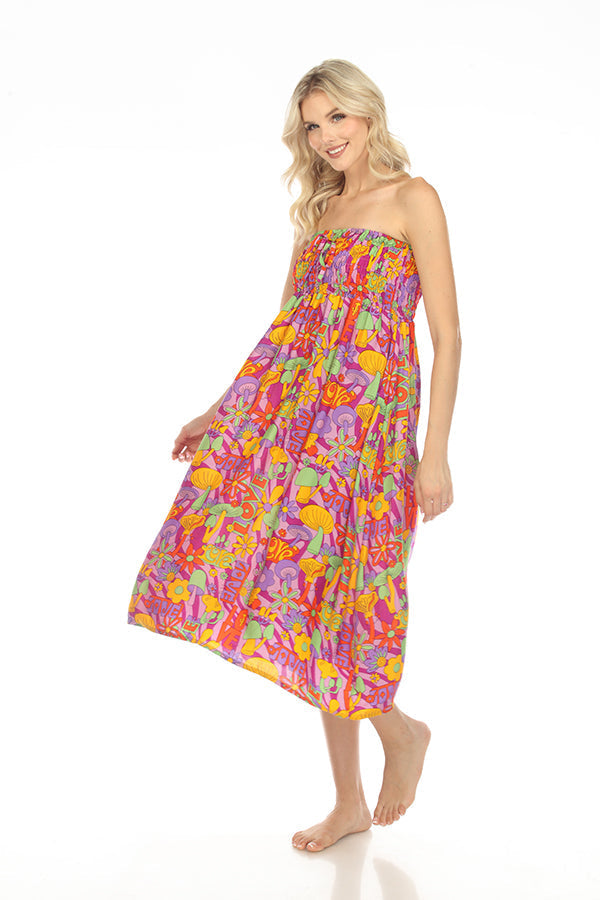 Mushroom Love Print Maxi Skirt-Dress