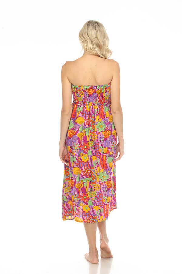 Mushroom Love Print Maxi Skirt-Dress