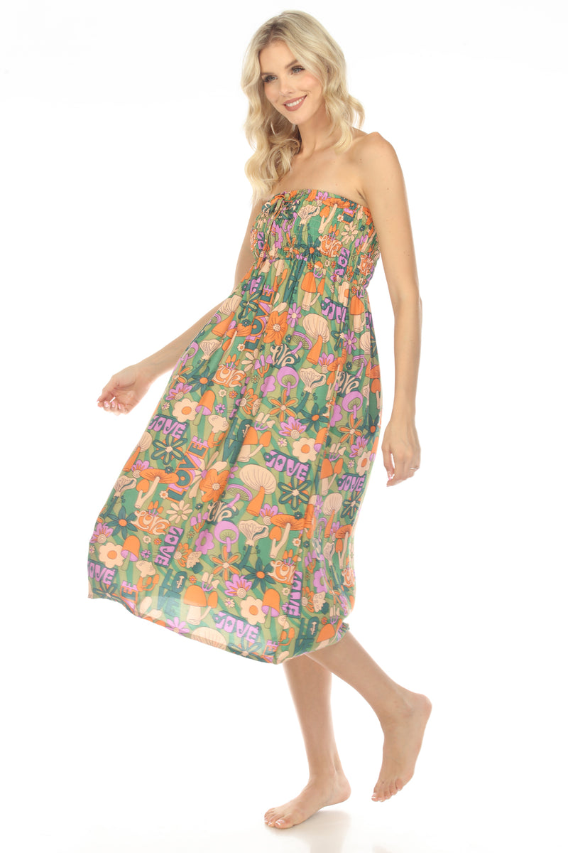 Mushroom Love Print Maxi Skirt-Dress