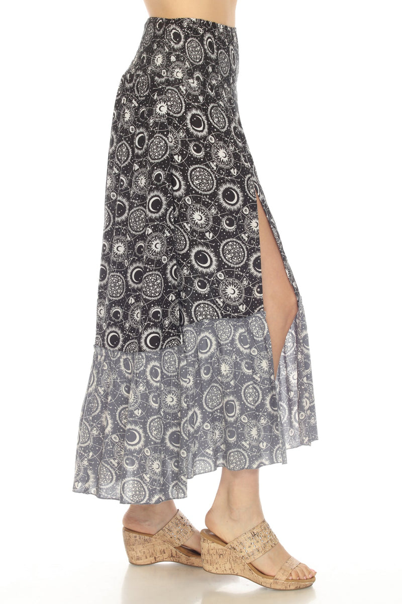 Celestial Slit Ruffled Maxi Skirt