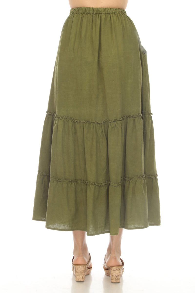 Homespun Tiered Maxi Skirt
