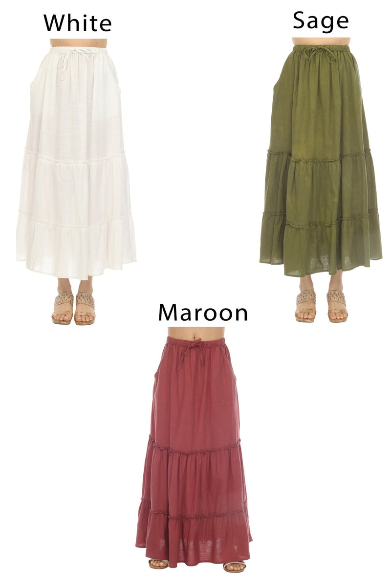 Homespun Tiered Maxi Skirt