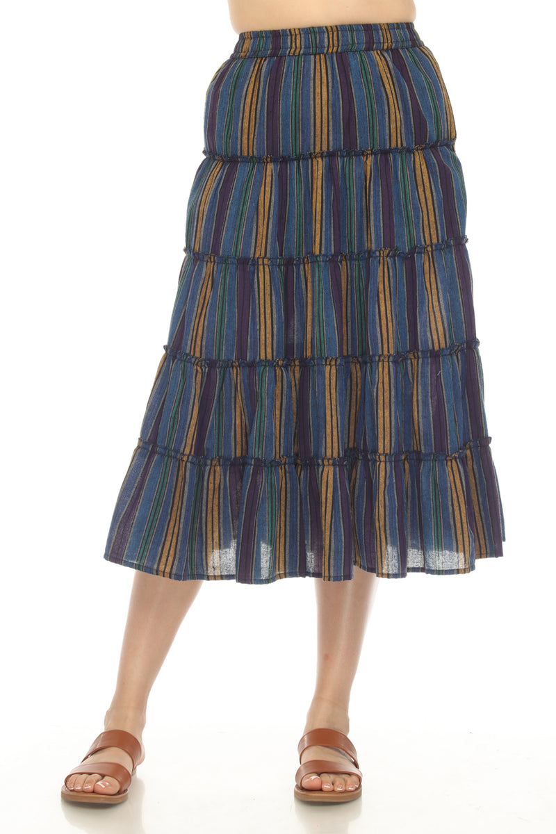 Twirl 5 Tiered Midi Skirt