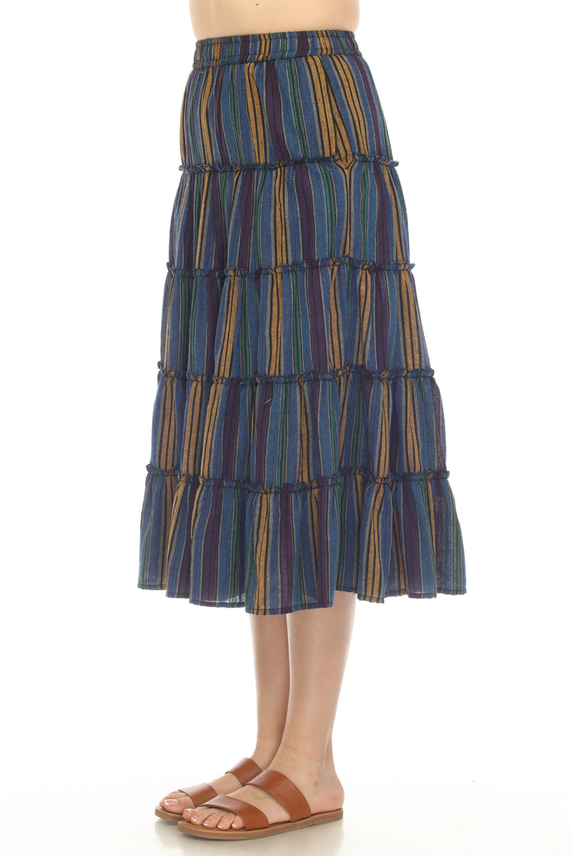 Twirl 5 Tiered Midi Skirt