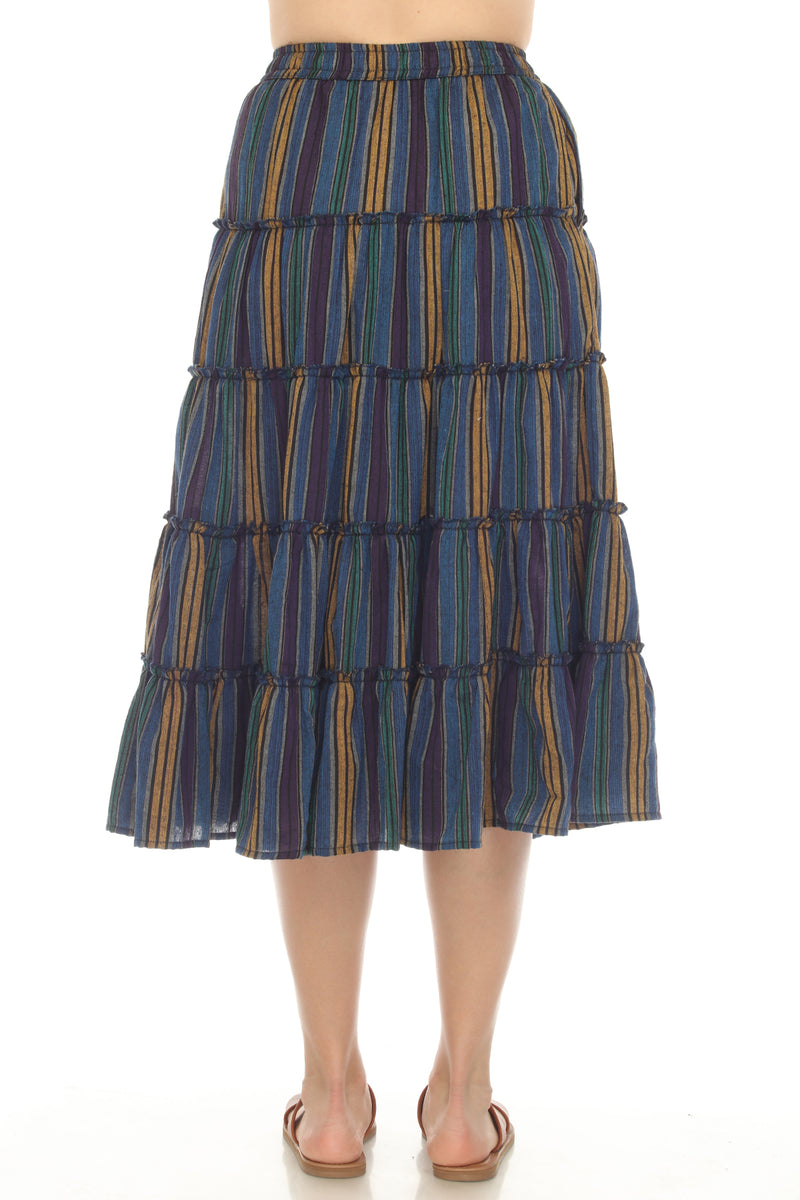 Twirl 5 Tiered Midi Skirt