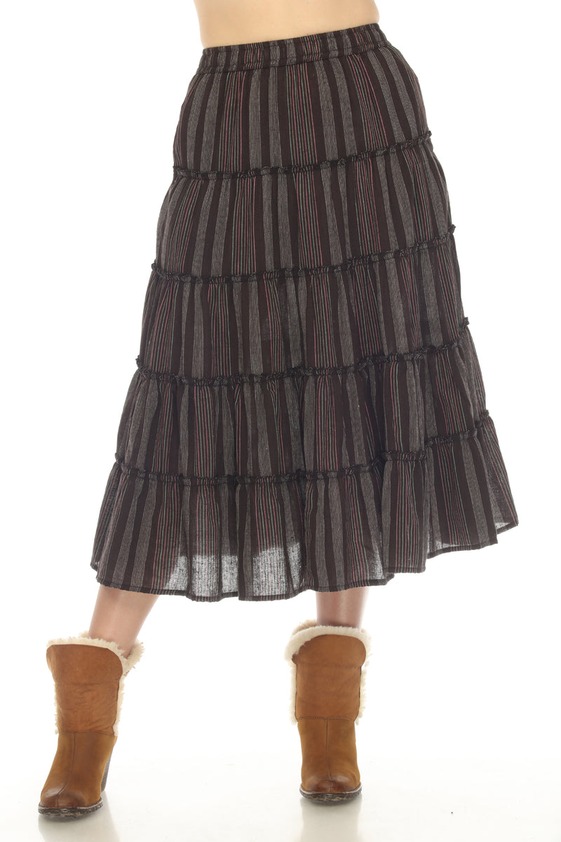 Twirl 5 Tiered Midi Skirt