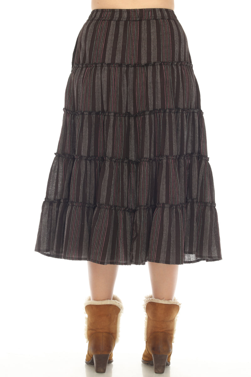 Twirl 5 Tiered Midi Skirt