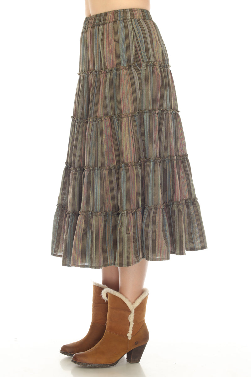 Twirl 5 Tiered Midi Skirt