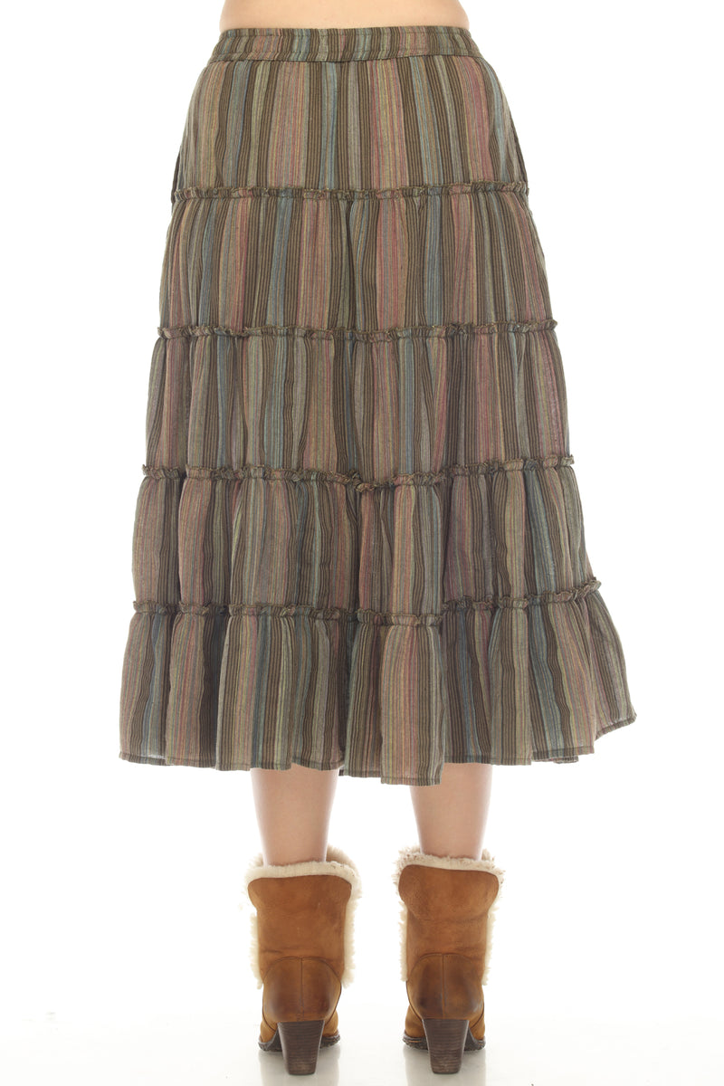 Twirl 5 Tiered Midi Skirt