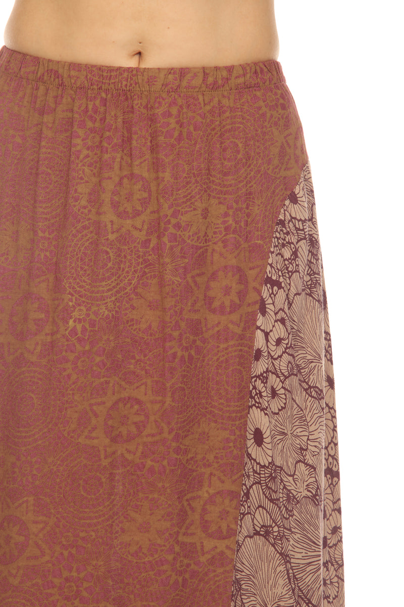 Flowy Lace Print Maxi Skirt