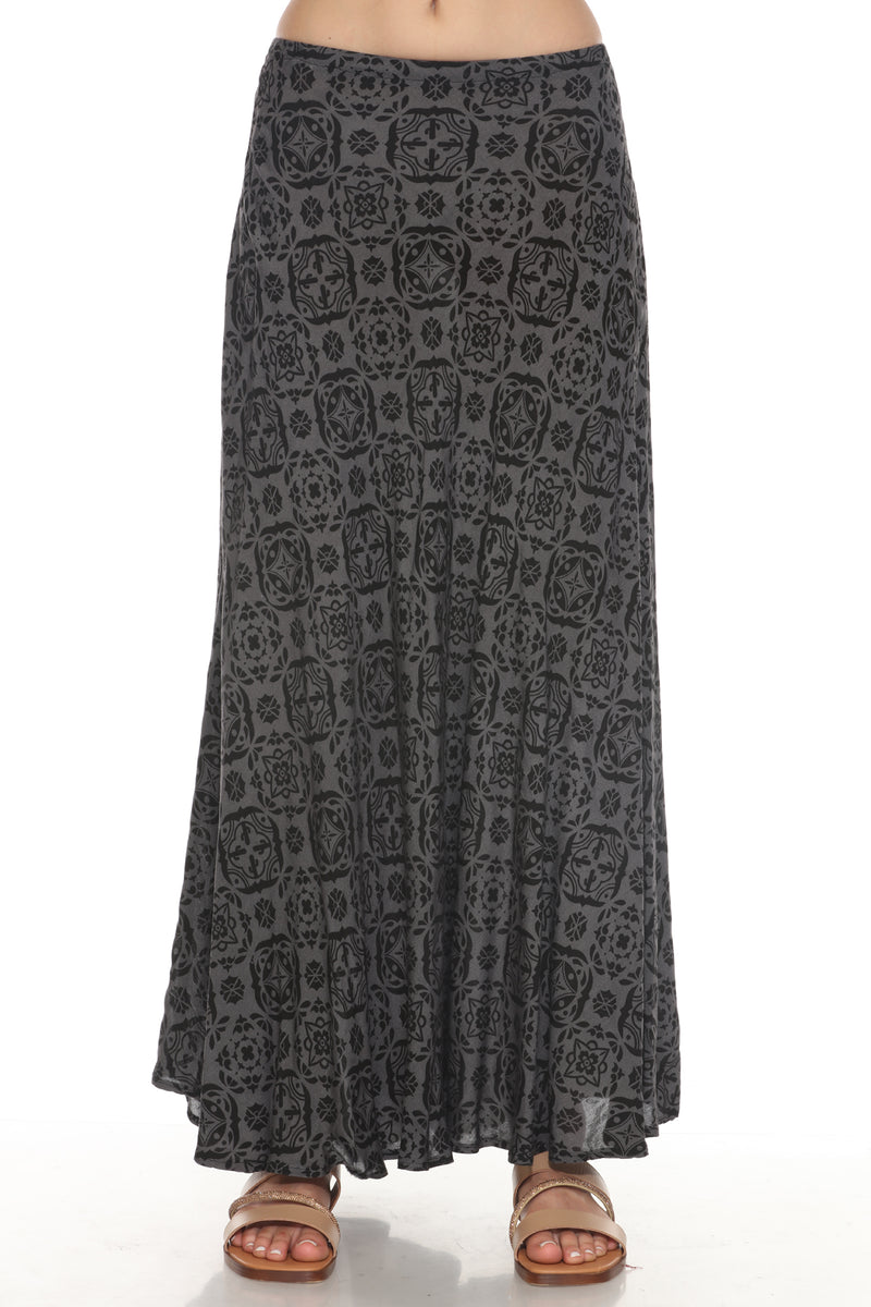 Moroccan Tile Bias Maxi Skirt