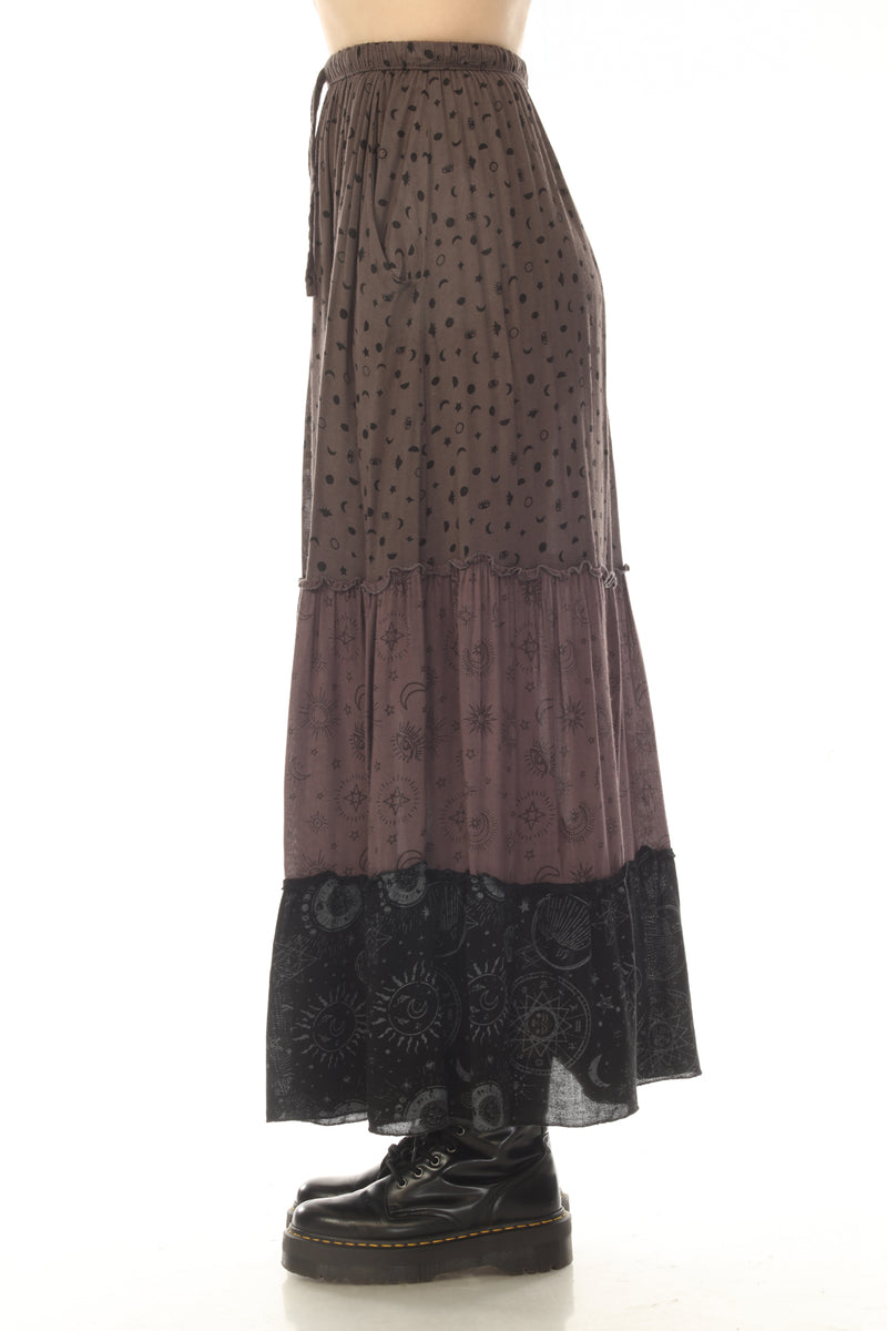 Celestial Patchwork Tiered Skirt