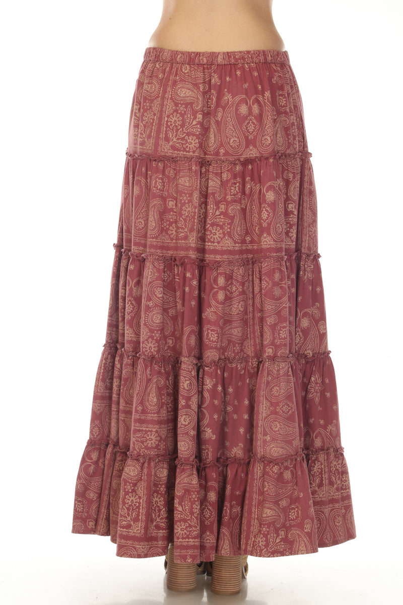 Bandana Tiered Maxi Skirt