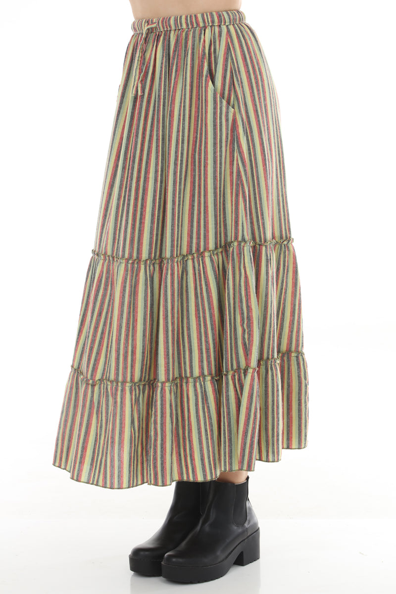 Rasta Tiered Maxi Skirt