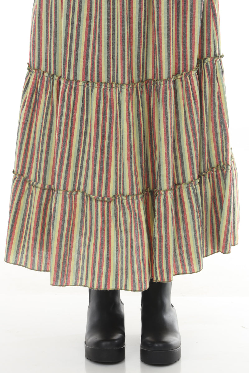 Rasta Tiered Maxi Skirt