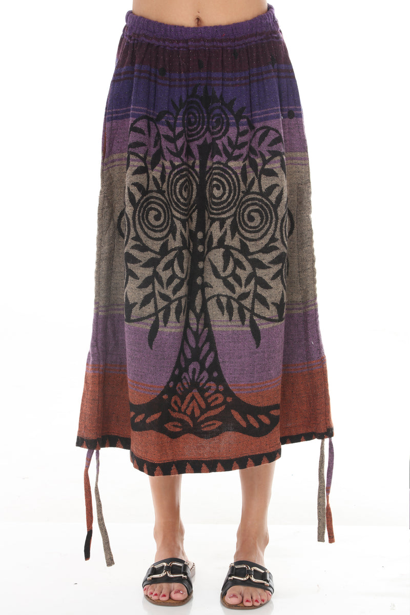 Cozy Tree of Life Drawstring Skirt