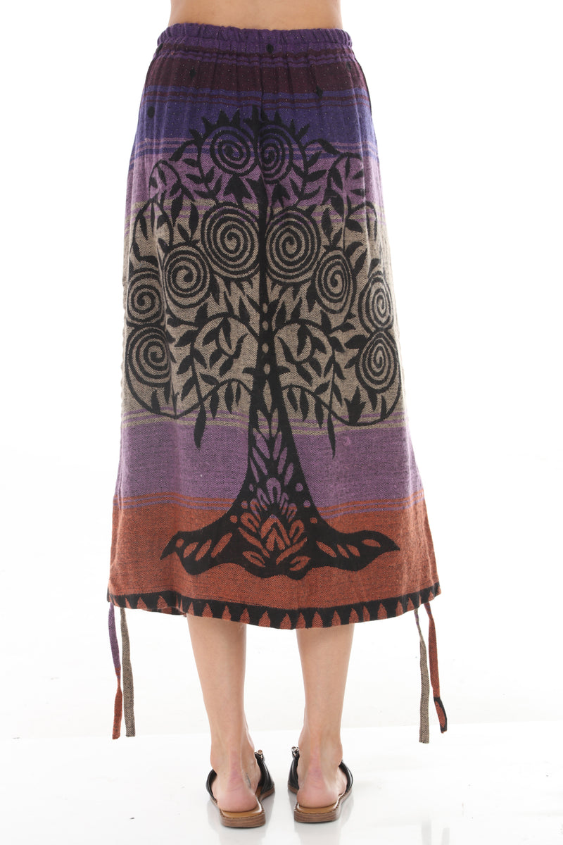 Cozy Tree of Life Drawstring Skirt