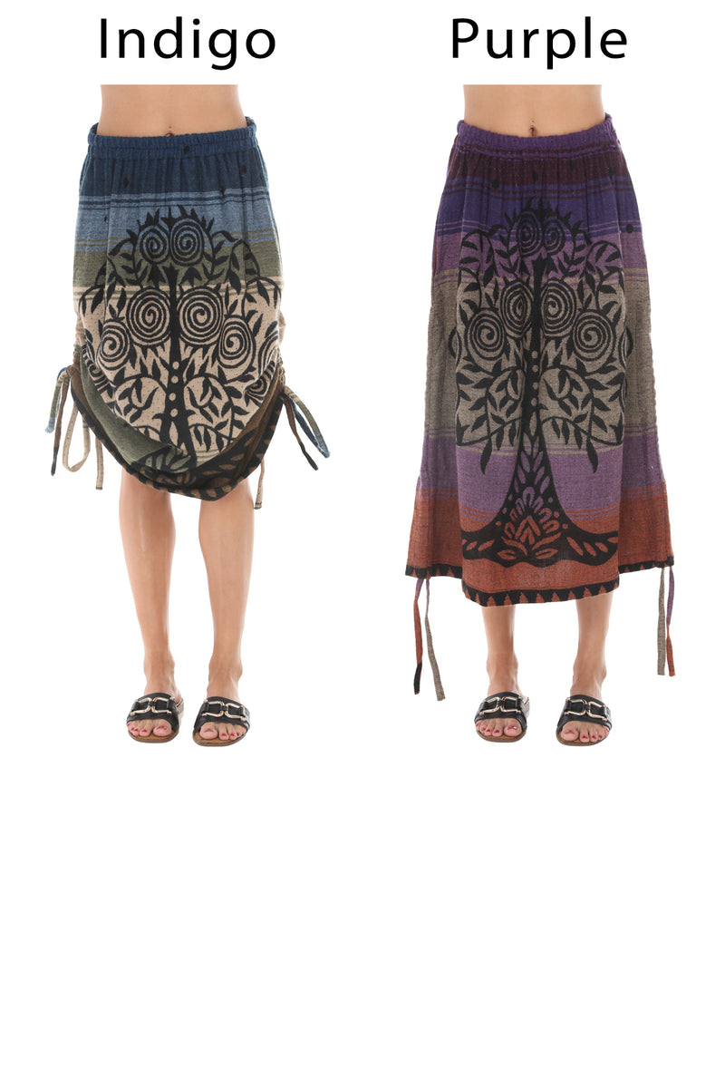 Cozy Tree of Life Drawstring Skirt