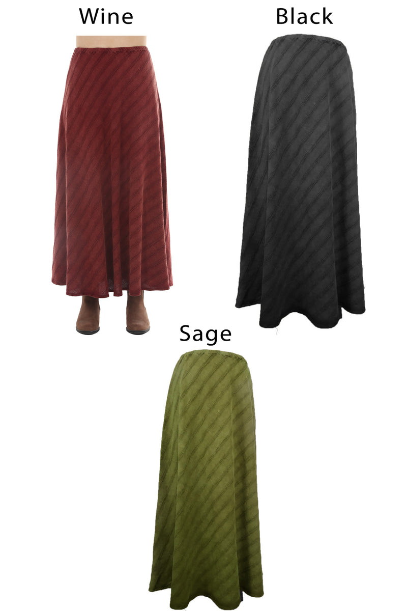Bias Waffle Stonewashed Skirt