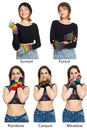 Load image into Gallery viewer, Multi Colored Striped Fingerless Gloves
