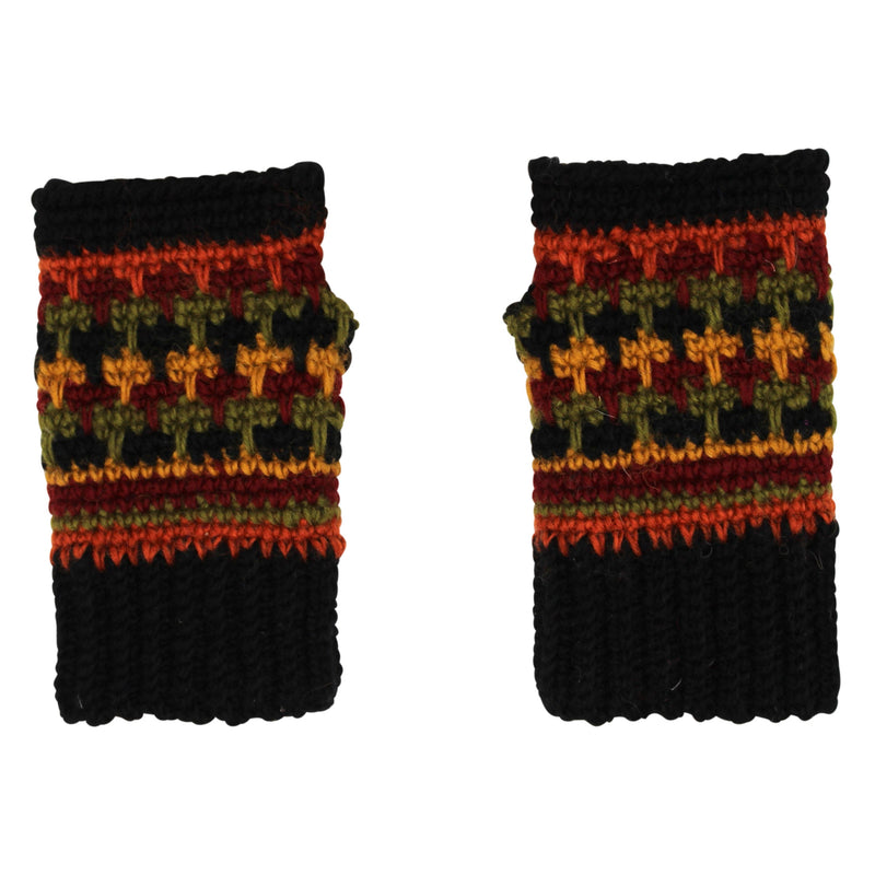 Short Multi Color Fingerless Gloves